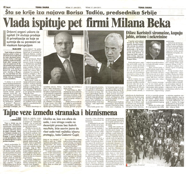 clanak iz novina Blic