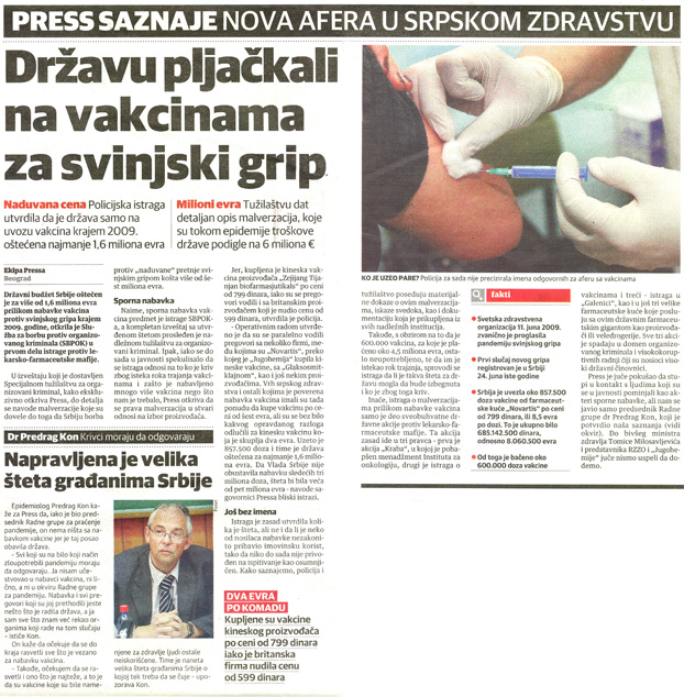 sken članka iz novina Press